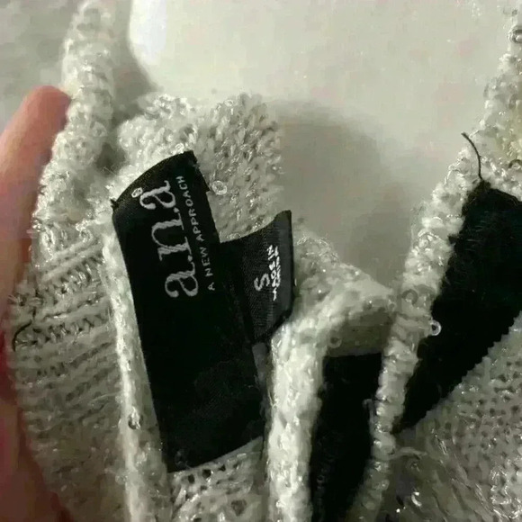 A.N.A Sparkly Sweater Sequin Bow Tie in Back - Picture 4 of 5